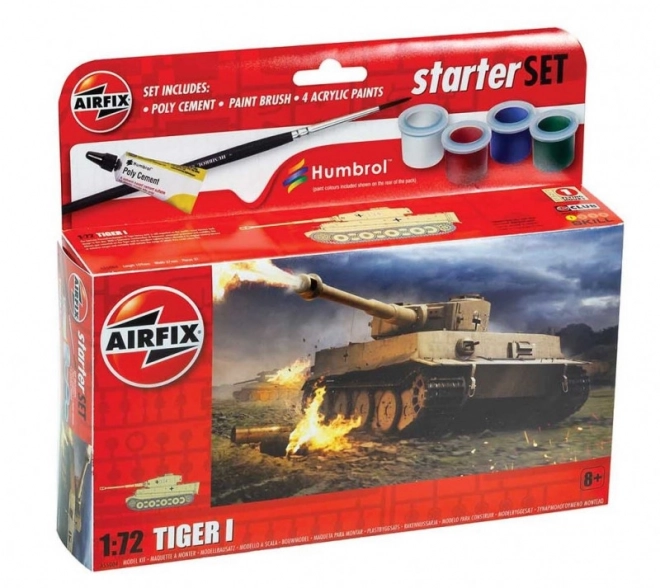Plastikowy model Tiger I w małym zestawie
