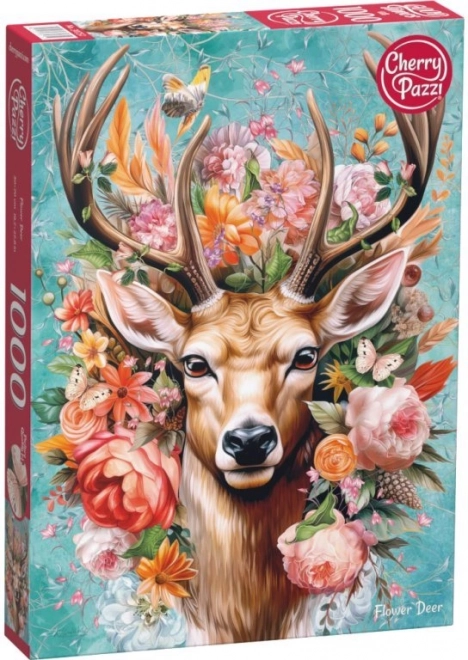 Puzzle jeleń w kwiatach 1000 elementów