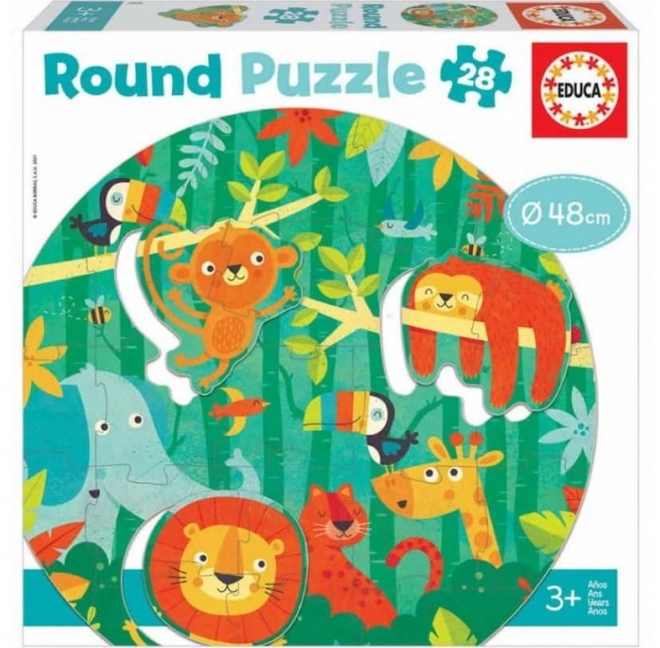 Educa okrągłe puzzle Dżungla 28 elementów