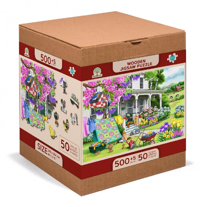 Drewniane puzzle Wiejski ogród od WOODEN CITY