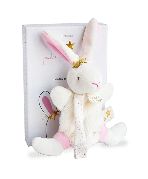 Doudou Zabawka z uchwytem na smoczek króliczek 15 cm