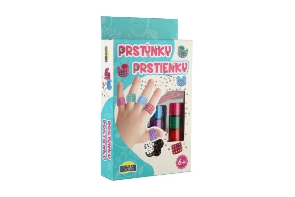 Pierścionki kreatywny zestaw plastik w pudełku 12x21x3,5cm 12szt w pudełku