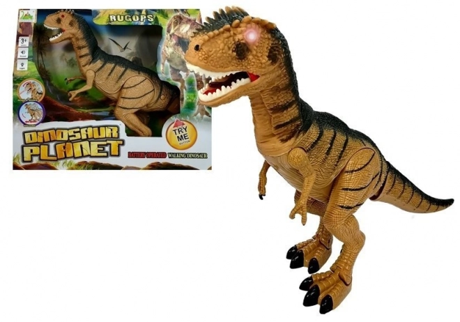 Tyranosaurus dinozaur porusza się ryczy świeci się