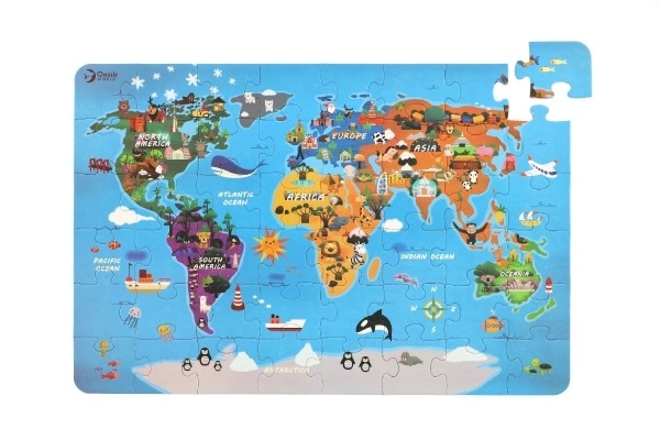 Puzzle Mapa Świata - 48 elementów