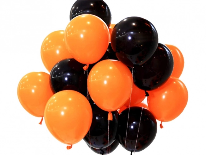 Halloween balony czarne i pomarańczowe 20 szt.