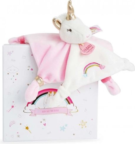Doudou różowy pluszowy przytulaczek Jednorożec