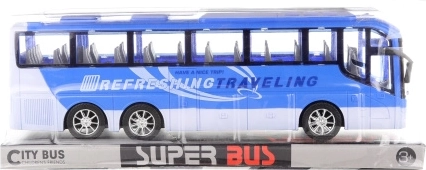 Niebieski autobus na napęd cierny