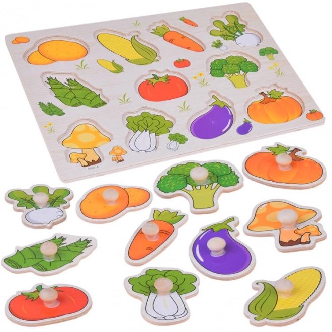 Edukacyjne drewniane puzzle warzywa match 11ele ZA5258