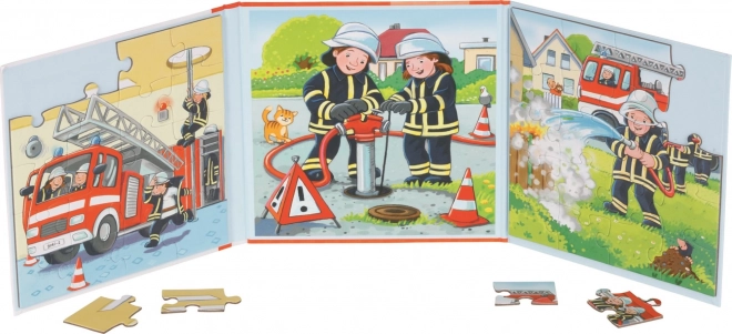 Magnetyczna książka z puzzlami Straż Pożarna