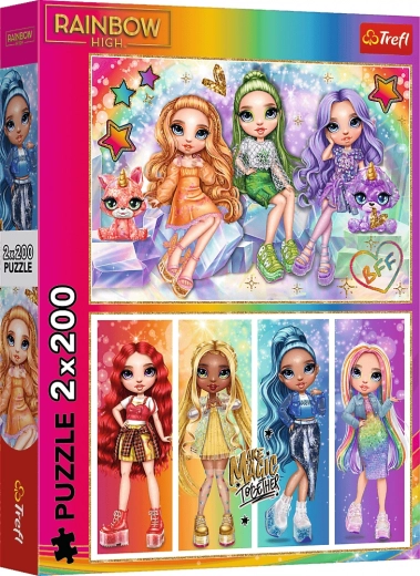 puzzle 2x200 – tęczowe lalki RAINBOW HIGH