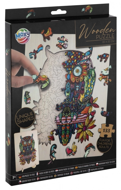 Konturowe puzzle sowa