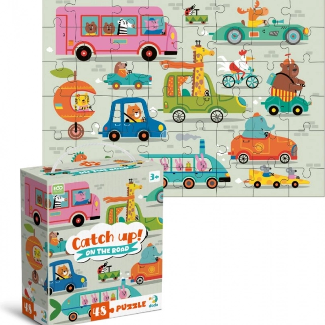 Puzzle Złap je: Na drodze 48 elementów