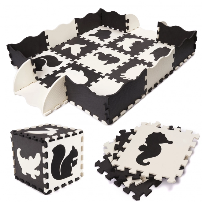 Kontrastowe piankowe puzzle ze zwierzętami - 25 sztuk