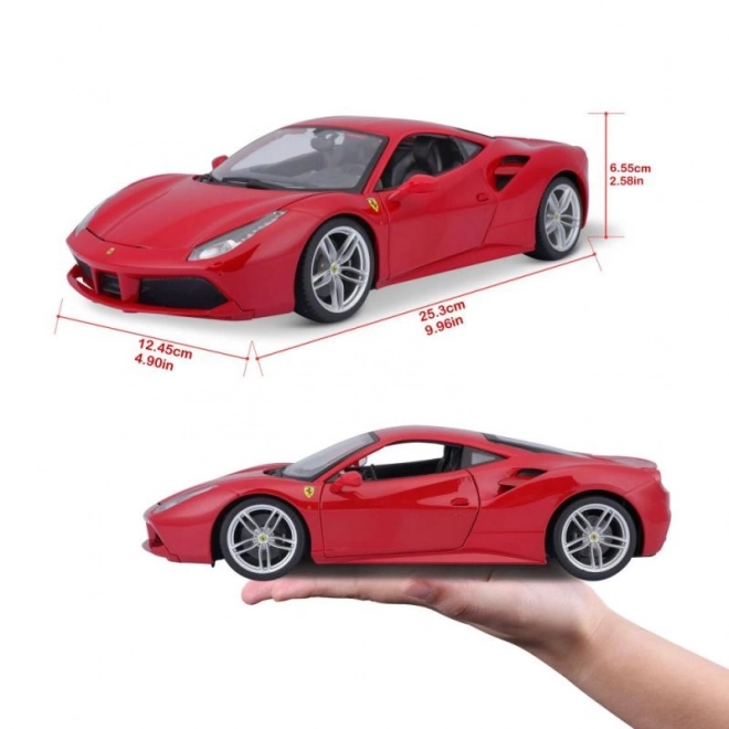 Metalowy samochód Ferrari 488 GTB czerwony