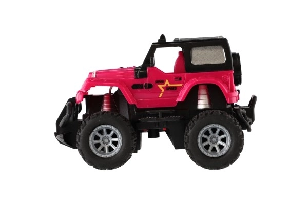 Auto RC terenowe 14cm plastik 27MHz na baterie ze światłem w pudełku 20x11x10cm