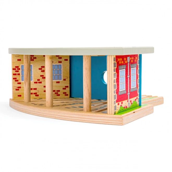 Bigjigs Rail Potrójny depo z drzwiami