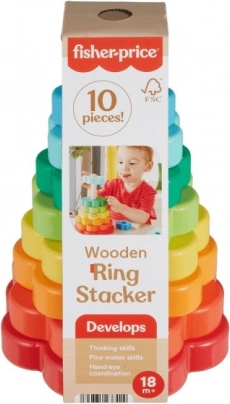 Drewniana piramidka Fisher-Price Kwiatowe kształty