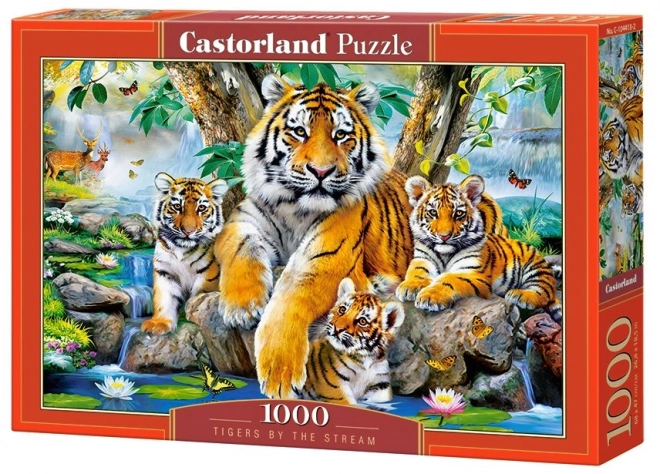 Puzzle 1000 elementów - Tygrysy nad potokiem