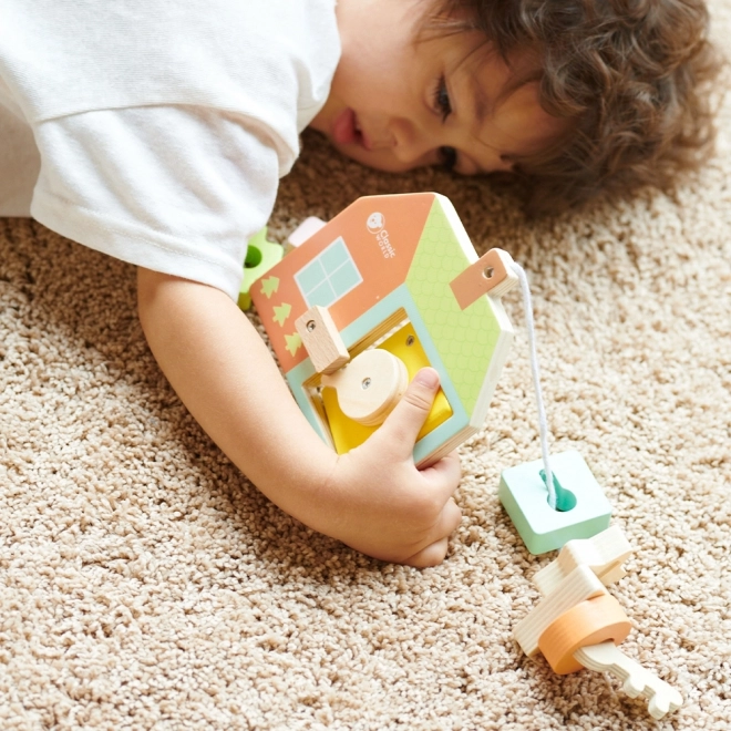 Classic World Montessori drewniane nawlekanie klucze i drzwi 11 szt.