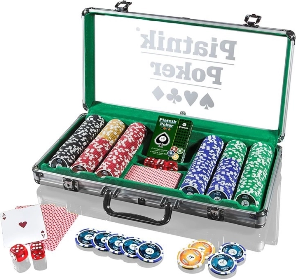 Zestaw pokerowy w kufrze – 300 żetonów 14 g PIATNIK