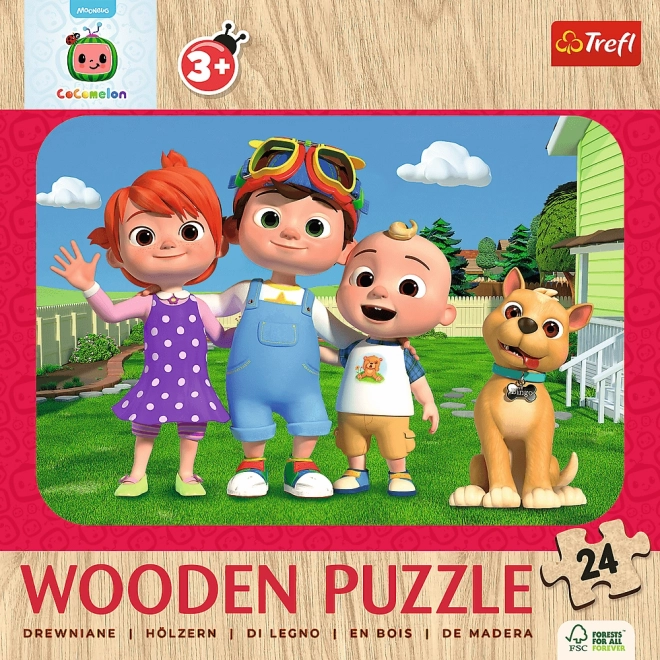 Drewniane puzzle Wesoły CoComelon 24 elementów