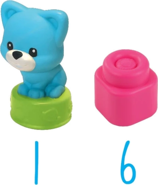 CLEMENTONI SOFT CLEMMY Pudełko z wieczkiem Kot z 6 klockami