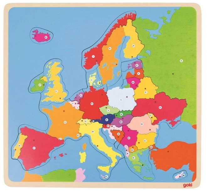 Edukacyjne puzzle Mapa Europy - drewniane puzzle