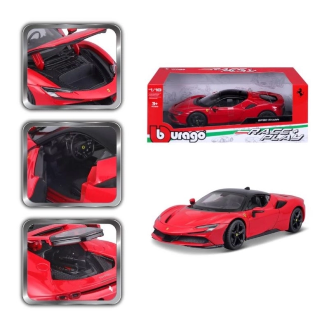 Metalowy model Ferrari SF90 Stradale czerwony 1:18