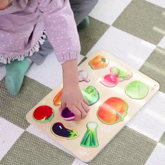 Drewniana montessori układanka z warzywami