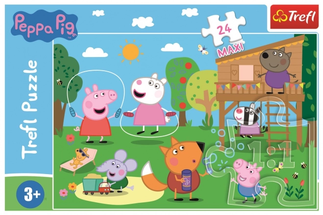 Puzzle Trefl Świnka Peppa 24 Maxi Zabawa na łące
