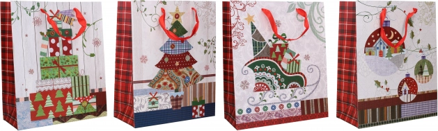 Papierowa torba prezentowa M świąteczna 26 × 32 × 12 cm