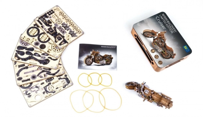 WOODEN CITY 3D puzzle Motocykl Cruiser Limitowana edycja 168 części