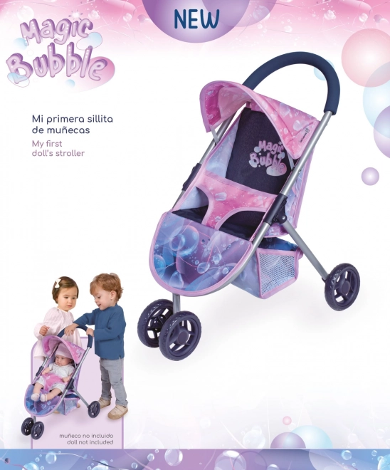 DeCuevas 90276 Sportowy wózek dla lalek trójkołowy Magic Bubble 2024 - 55 cm