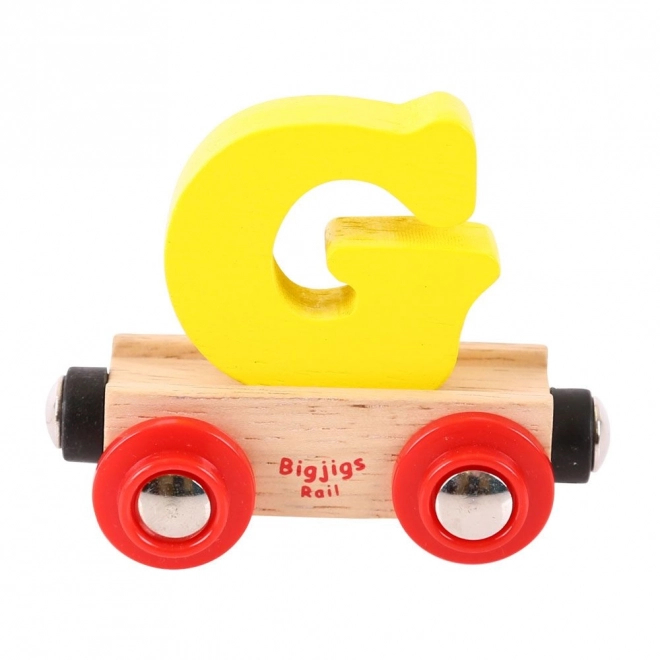 Bigjigs Rail drewniany wagonik - litera G
