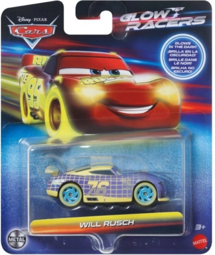 Auta Glow Racers – metalowy świecący model 1:55