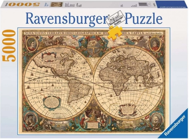 Ravensburger puzzle stara mapa świata 5000 elementów
