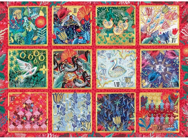 Puzzle Dwanaście dni do Świąt Bożego Narodzenia 1000 elementów