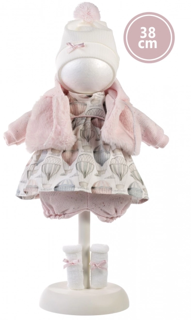Llorens 385L LOLA - realistyczna lalka ze dźwiękami i miękkim materiałowym ciałem - 38 cm