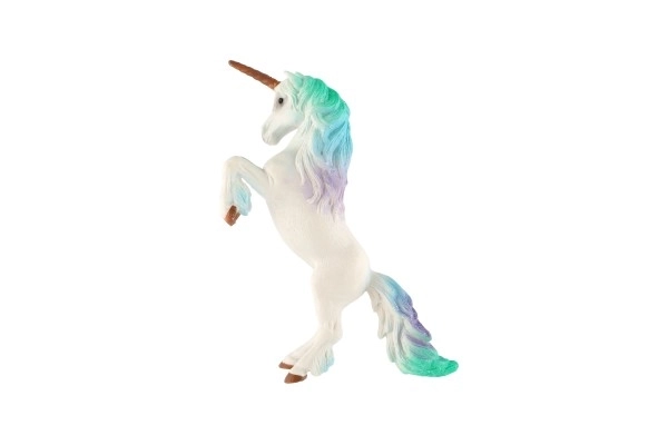 Jednorożec biało-niebieski plastik 18cm w woreczku