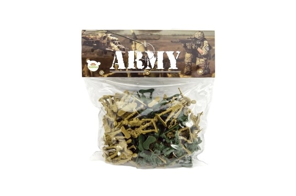 Zestaw żołnierzyki 150g 2 kolory plastik CZ design na karcie 18x19,5cm