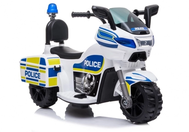 Dziecięcy policyjny motocykl elektryczny na baterię biały