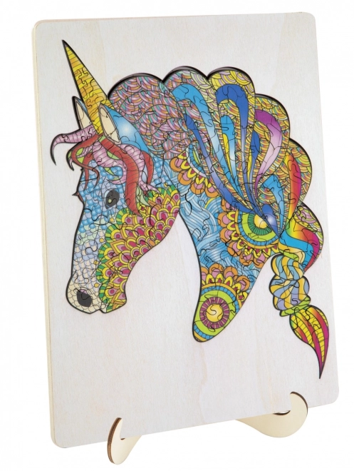 Drewniane puzzle jednorożec