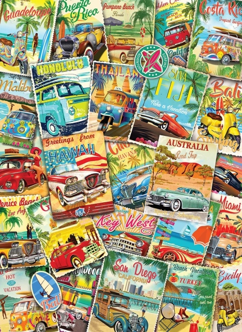 EUROGRAPHICS Puzzle Retro podróżnicza kolaż 1000 elementów