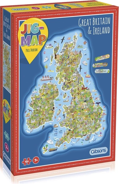 Edukacyjne puzzle Mapa Wielkiej Brytanii i Irlandii 150 elementów