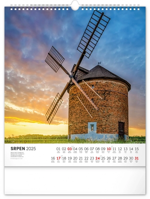 NOTIQUE Kalendarz ścienny Wycieczki po krajobrazie czeskim 2025, 30 x 34 cm
