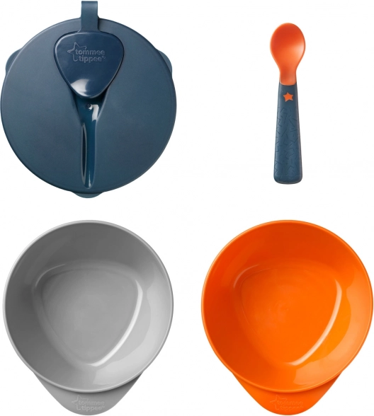 Miska do łatwego nabierania z pokrywką i łyżeczką Tommee Tippee Explora, 2 szt.