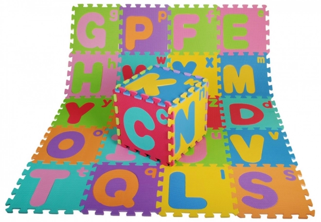 Piankowe puzzle litery dla dzieci 3+ EVA pianka + Duże i małe litery Alfabet + Podkładka podłogowa