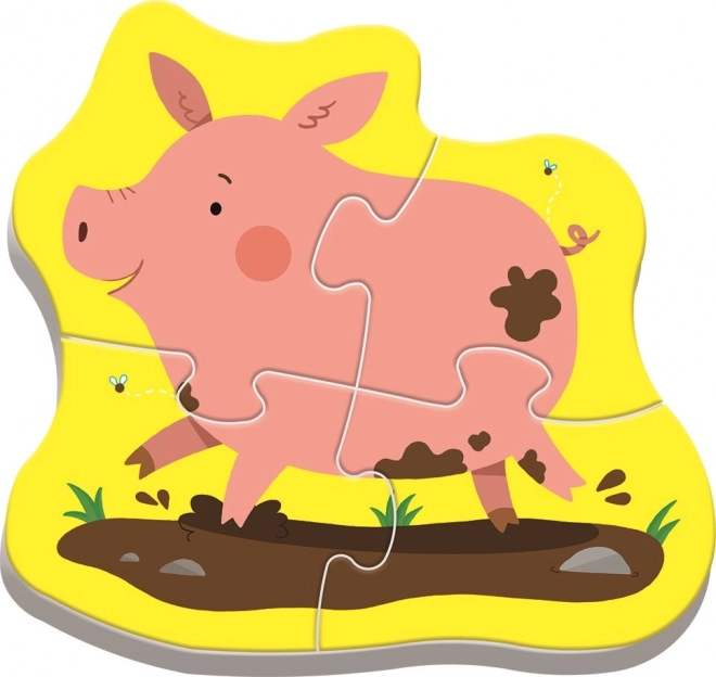 TREFL Baby puzzle Zwierzęta na farmie 4w1 (3,4,5,6 elementów)