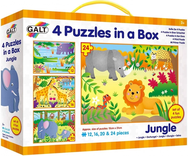 Puzzle dżungla 4 w 1 (12, 16, 20, 24 elementów) GALT