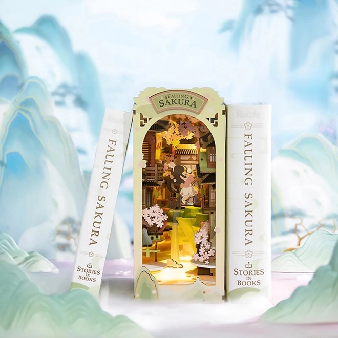 RoboTime 3D Puzzle Podpórka do książek "Falling Sakura" (drewniana)